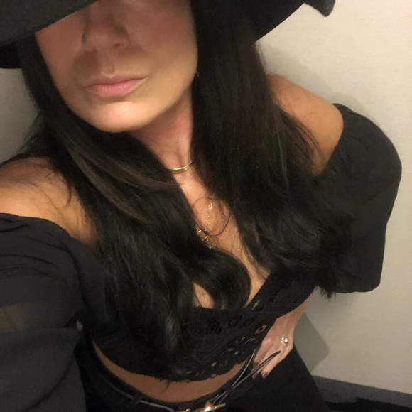 NWT bohemian balloon sleeve top by vici sz M in BLACk - Picture 7 of 7